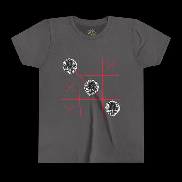 Checkmate by JetLion "Tic-Tac-Toe" Edition– Youth Statement Tee For the Ones Who Move Different | Playful Youth Tee, Fun Cotton T-Shirt, Casual Summer Wear, Kids Game Shirt, Unique Gift for Boys and Girls