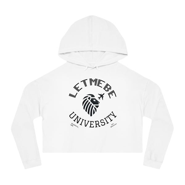 Adversity by JetLion – LetMeBe University Cropped Hoodie | Cropped Hooded Sweatshirt with Lion Design, Stylish Sweatshirt for College, Gift for Her, Casual Outfit, Trendy Top