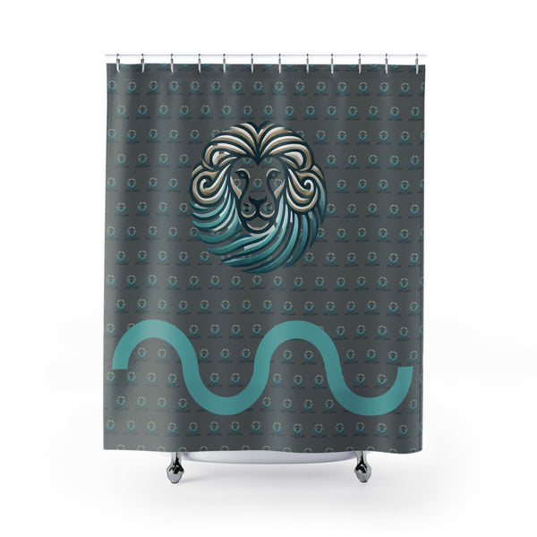 Sanctum by JetLion – Signature Shower Curtain | Bold Design for Sacred Space Living, Majestic Lion Shower Curtain, Bathroom Accessories, Bohemian Style, Gift for Wildlife Lovers