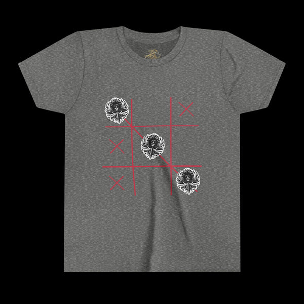 Checkmate by JetLion "Tic-Tac-Toe" Edition– Youth Statement Tee For the Ones Who Move Different | Playful Youth Tee, Fun Cotton T-Shirt, Casual Summer Wear, Kids Game Shirt, Unique Gift for Boys and Girls