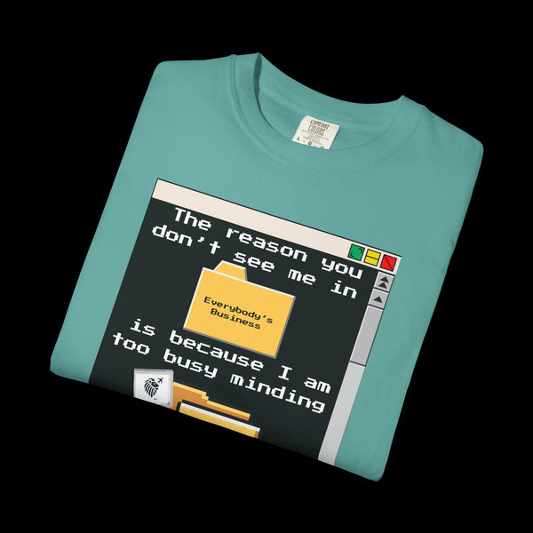Phrazorblade by JetLion presents "Minding My Own" Tee | Casual Gift for Friends, Fun Work Humor Tee, Creative Daily Wear, Perfect for Birthdays, Holidays