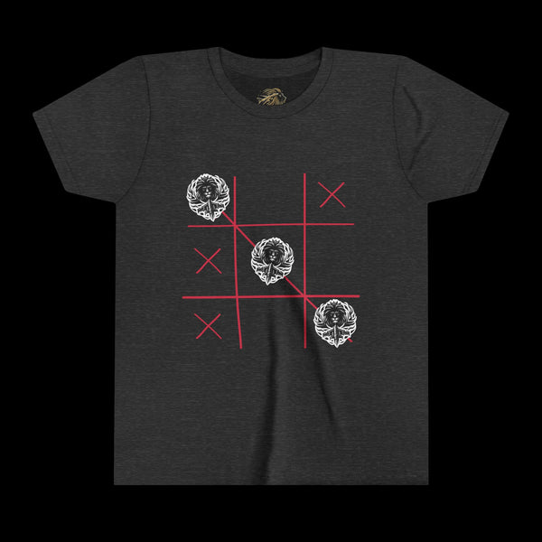Checkmate by JetLion "Tic-Tac-Toe" Edition– Youth Statement Tee For the Ones Who Move Different | Playful Youth Tee, Fun Cotton T-Shirt, Casual Summer Wear, Kids Game Shirt, Unique Gift for Boys and Girls