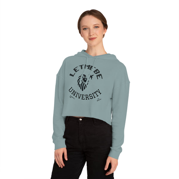 Adversity by JetLion – LetMeBe University Cropped Hoodie | Cropped Hooded Sweatshirt with Lion Design, Stylish Sweatshirt for College, Gift for Her, Casual Outfit, Trendy Top