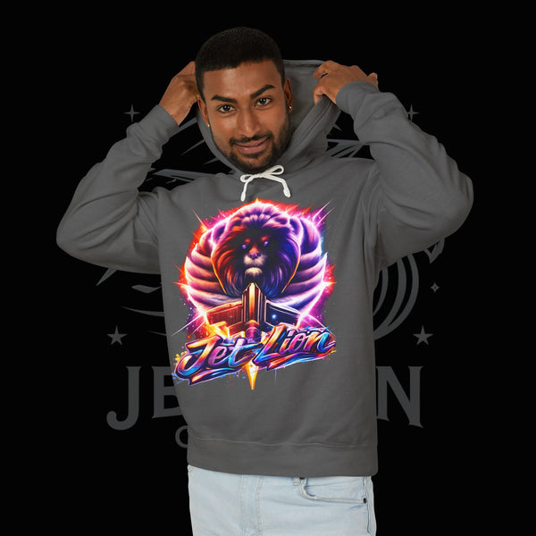 JetLion Present StarBurst Signature Lightweight Hoodie V1 — "JetLion" Cosmic Infused Graphic Sweatshirt
