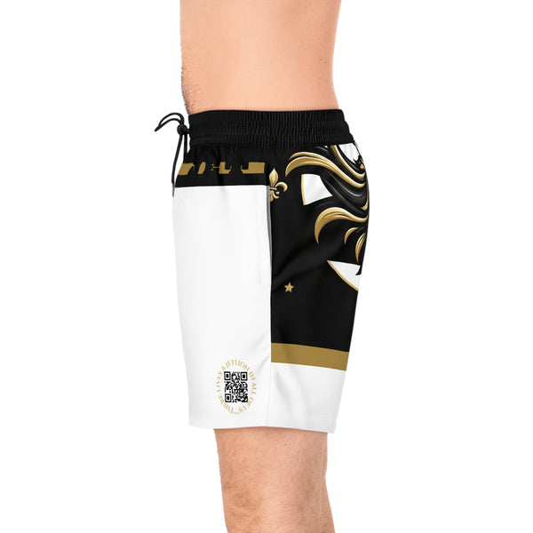 Takeoff by JetLion presents White Command Luxe Trunks Edition | Stylish Beachwear, Summer Swim Trunks, Pool Party Gear, Vacation Essentials, Fun Gift Idea
