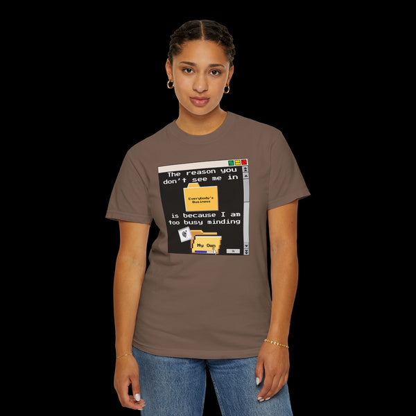 Phrazorblade by JetLion presents "Minding My Own" Tee | Casual Gift for Friends, Fun Work Humor Tee, Creative Daily Wear, Perfect for Birthdays, Holidays