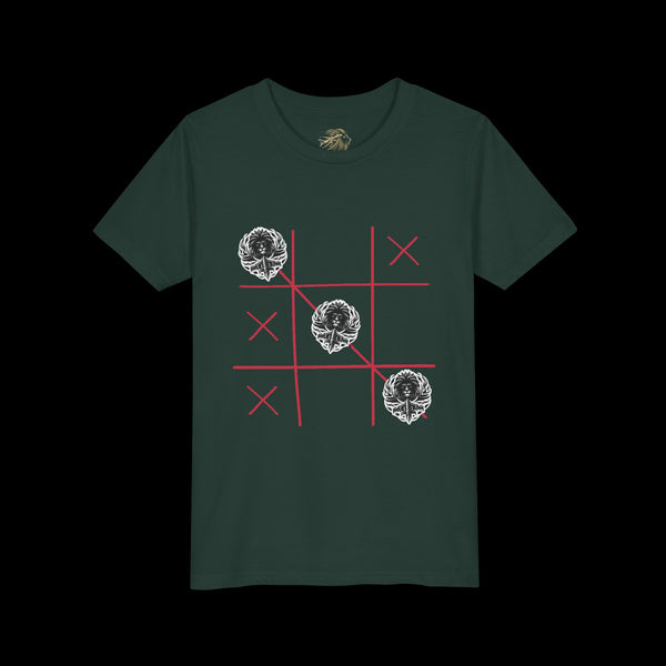 Checkmate by JetLion "Tic-Tac-Toe" Edition– Youth Statement Tee For the Ones Who Move Different | Playful Youth Tee, Fun Cotton T-Shirt, Casual Summer Wear, Kids Game Shirt, Unique Gift for Boys and Girls