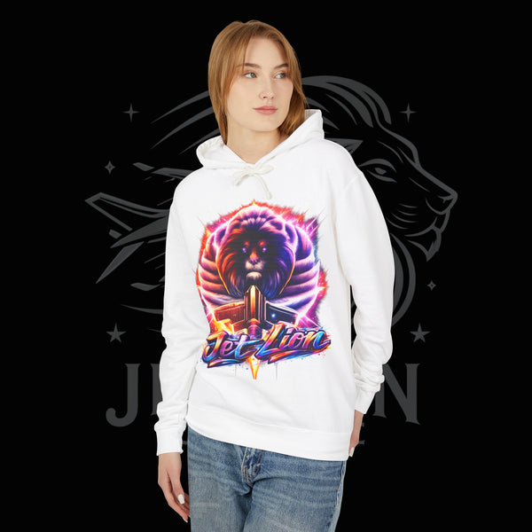 JetLion Present StarBurst Signature Lightweight Hoodie V1 — "JetLion" Cosmic Infused Graphic Sweatshirt