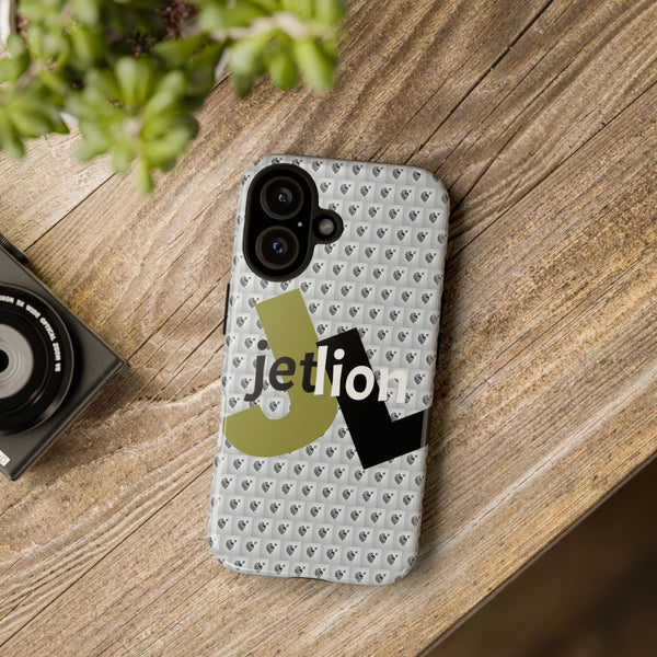 iPhone 16 Tough Case, Impact Case by JetLion, Bold 'JL' Logo & Lion Crest, Clean Modern Design, Presence Identity Power, Phone Cover,