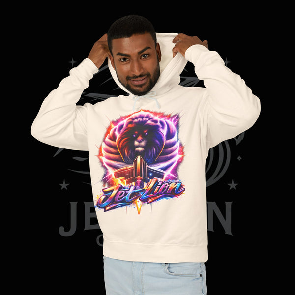 JetLion Present StarBurst Signature Lightweight Hoodie V1 — "JetLion" Cosmic Infused Graphic Sweatshirt