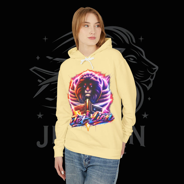 JetLion Present StarBurst Signature Lightweight Hoodie V1 — "JetLion" Cosmic Infused Graphic Sweatshirt
