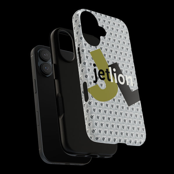 iPhone 16 Tough Case, Impact Case by JetLion, Bold 'JL' Logo & Lion Crest, Clean Modern Design, Presence Identity Power, Phone Cover,