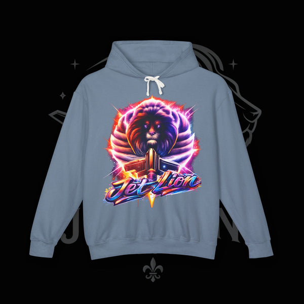 JetLion Present StarBurst Signature Lightweight Hoodie V1 — "JetLion" Cosmic Infused Graphic Sweatshirt