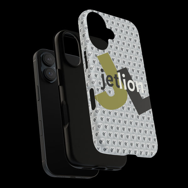iPhone 16 Tough Case, Impact Case by JetLion, Bold 'JL' Logo & Lion Crest, Clean Modern Design, Presence Identity Power, Phone Cover,