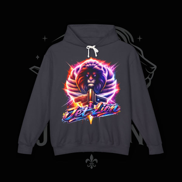 JetLion Present StarBurst Signature Lightweight Hoodie V1 — "JetLion" Cosmic Infused Graphic Sweatshirt