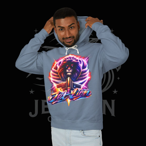 JetLion Present StarBurst Signature Lightweight Hoodie V1 — "JetLion" Cosmic Infused Graphic Sweatshirt