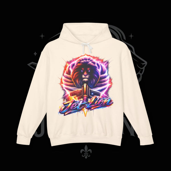 JetLion Present StarBurst Signature Lightweight Hoodie V1 — "JetLion" Cosmic Infused Graphic Sweatshirt