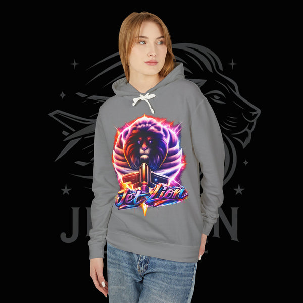 JetLion Present StarBurst Signature Lightweight Hoodie V1 — "JetLion" Cosmic Infused Graphic Sweatshirt