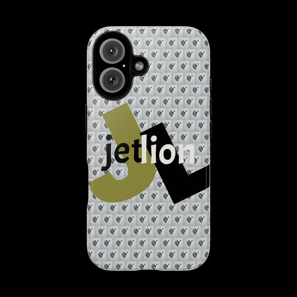 iPhone 16 Tough Case, Impact Case by JetLion, Bold 'JL' Logo & Lion Crest, Clean Modern Design, Presence Identity Power, Phone Cover,