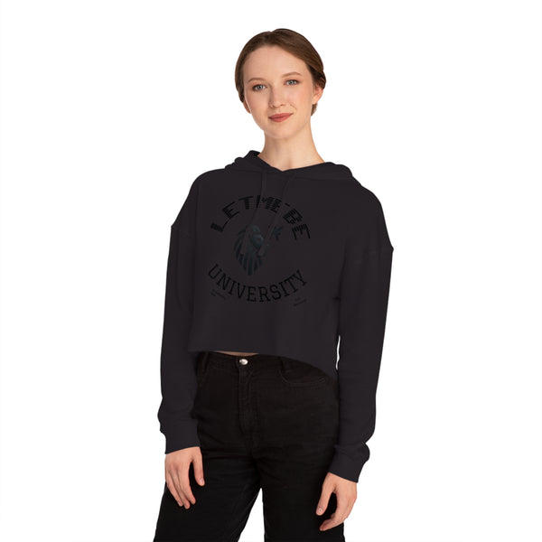 Adversity by JetLion – LetMeBe University Cropped Hoodie | Cropped Hooded Sweatshirt with Lion Design, Stylish Sweatshirt for College, Gift for Her, Casual Outfit, Trendy Top